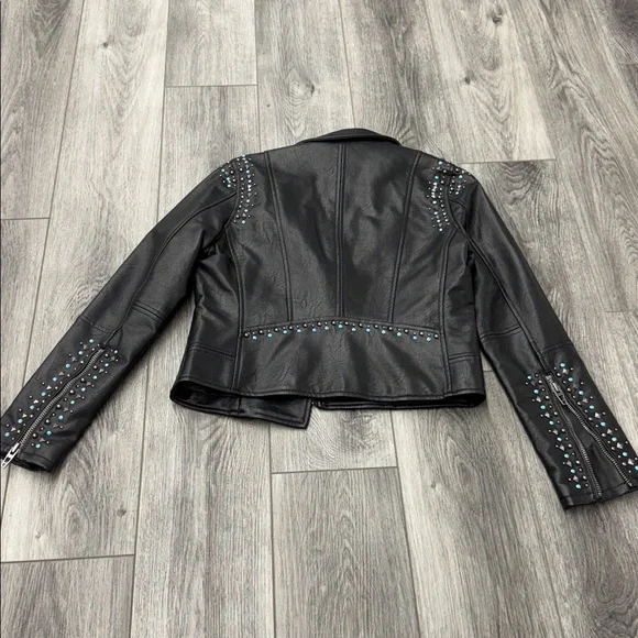 Blank NYC Black Vegan Leather Jacket with Studded Details - Picture 4 of 5